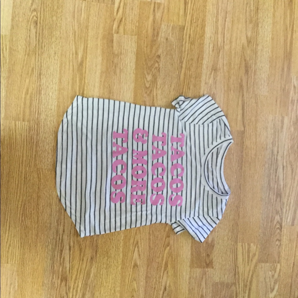 A striped tee shirt